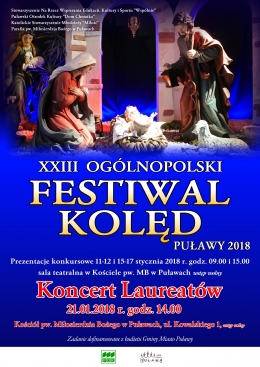 Lista Laureatów - XXIII Ogólnopolski Festiwal Kolęd Puławy 2018 